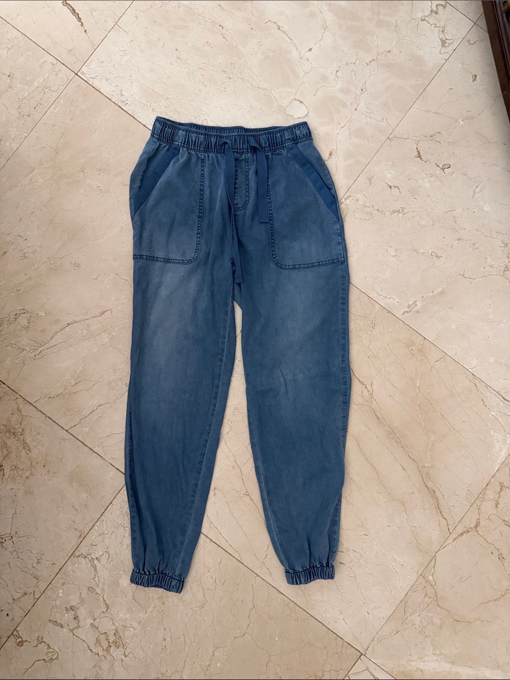 Casual Denim-like Jogger Pants -Blue- oversized/relaxed size XS (can fit small!)